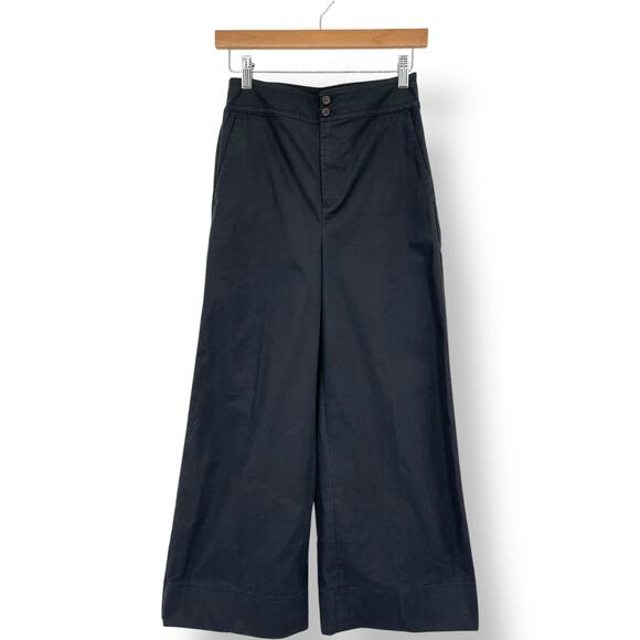 J.Crew Frankie Pants in Stretch Twill Wide Leg Women's 2 Black Business Casual - Picture 3 of 12